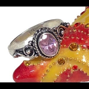 💕💍Pink topaz ethnic feel sterling ring NWOT